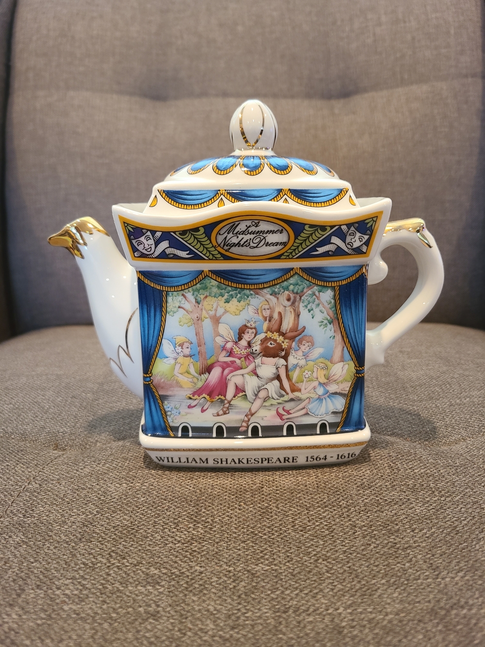 Vintage James Sadler & Sons porcelain teapot from A Midsummer Night's Dream